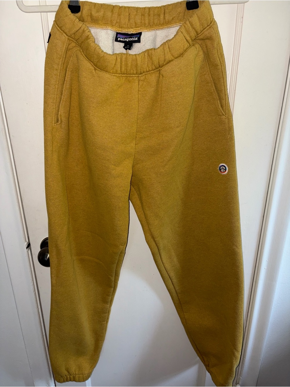 Patagonia Mahnya Mustard Yellow Fleece Joggers Sweatpants